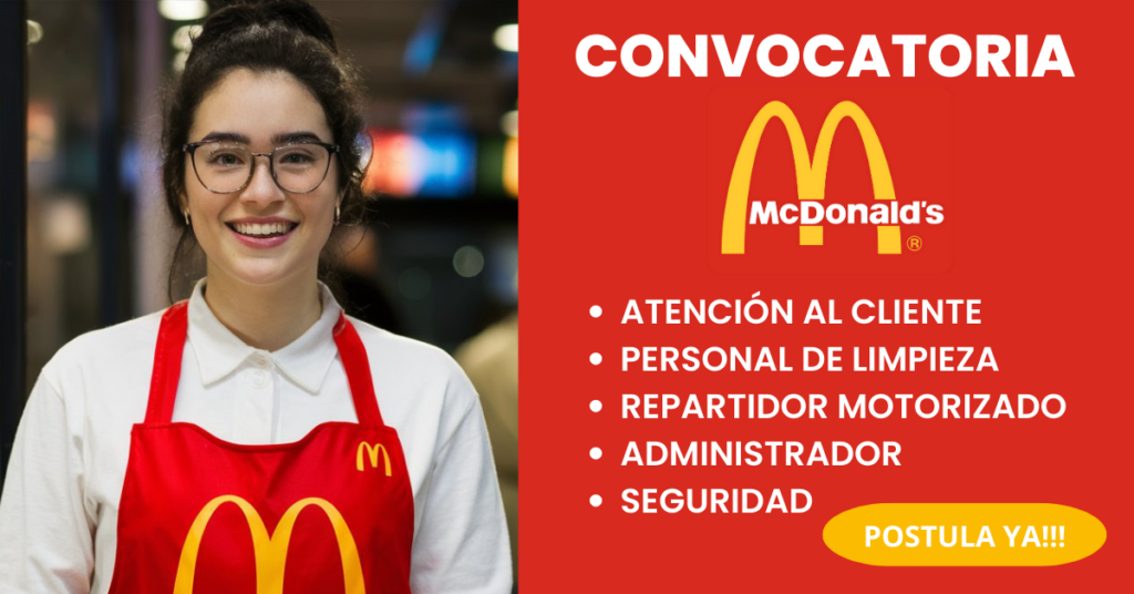 OPORTUNIDAD LABORAL EN MCDONALD'S